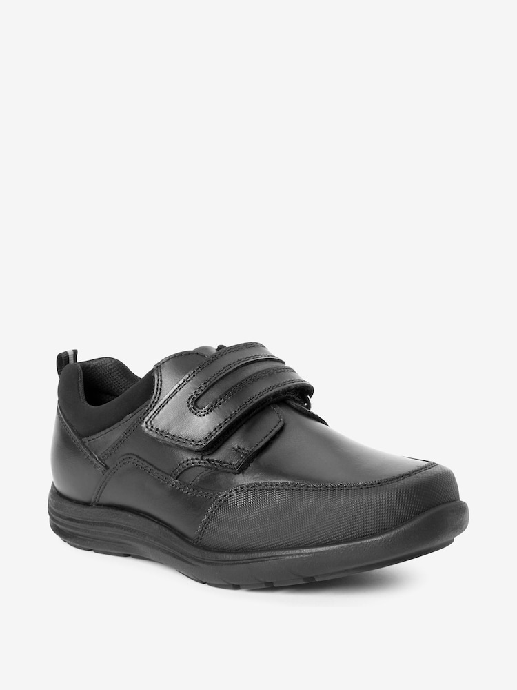 Czarny - Skórzane buty szkolne zapinane na jeden pasek - Image 3 of 8