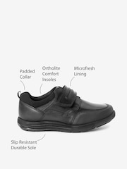 Black Extra Wide Fit (H) School Leather Single Strap Shoes - Image 8 of 8