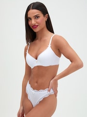 Boux Avenue White Lydia Cotton Plunge T-Shirt Bra - Image 4 of 5