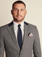 Grey Slim Fit Trimmed Texture Suit Jacket - Image 2 of 11