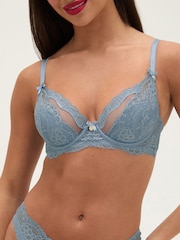 Boux Avenue Blue Carlotta Lace Plunge Bra - Image 7 of 7