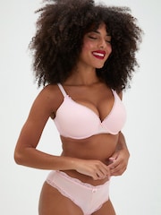 Boux Avenue Pink Lydia Cotton Plunge T-Shirt Bra - Image 5 of 6