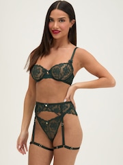 Boux Avenue Green Zoe Sheer Embroidered Balconette Bra - Image 2 of 6