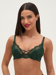 Boux Avenue Green Adelaide Lace Plunge Bra - Image 1 of 5