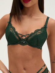 Boux Avenue Green Adelaide Lace Plunge Bra - Image 4 of 5