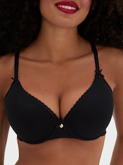 Boux Avenue Black Lydia Cotton Plunge T-Shirt Bra - Image 3 of 5