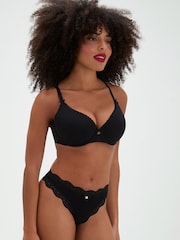 Boux Avenue Black Lydia Cotton Plunge T-Shirt Bra - Image 4 of 5