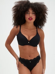 Boux Avenue Black Lydia Cotton Plunge T-Shirt Bra - Image 5 of 5
