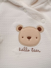 Rock-A-Bye Baby Boutique Doorgestikt jack met Beertje Outfit Set 3 Pieces met Pluche Speelgoed - Afbeelding 6 van 7