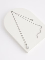 Sterling Silver Halo Teardrop Necklace - Image 3 of 4