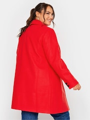 Yours Curve Red Midi City Coat - Image 3 of 4