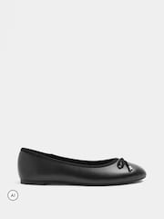 Yours Curve Black Extra Wide Fit Faux Leather Ballet Flats - Image 2 of 5