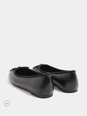 Yours Curve Black Extra Wide Fit Faux Leather Ballet Flats - Image 4 of 5