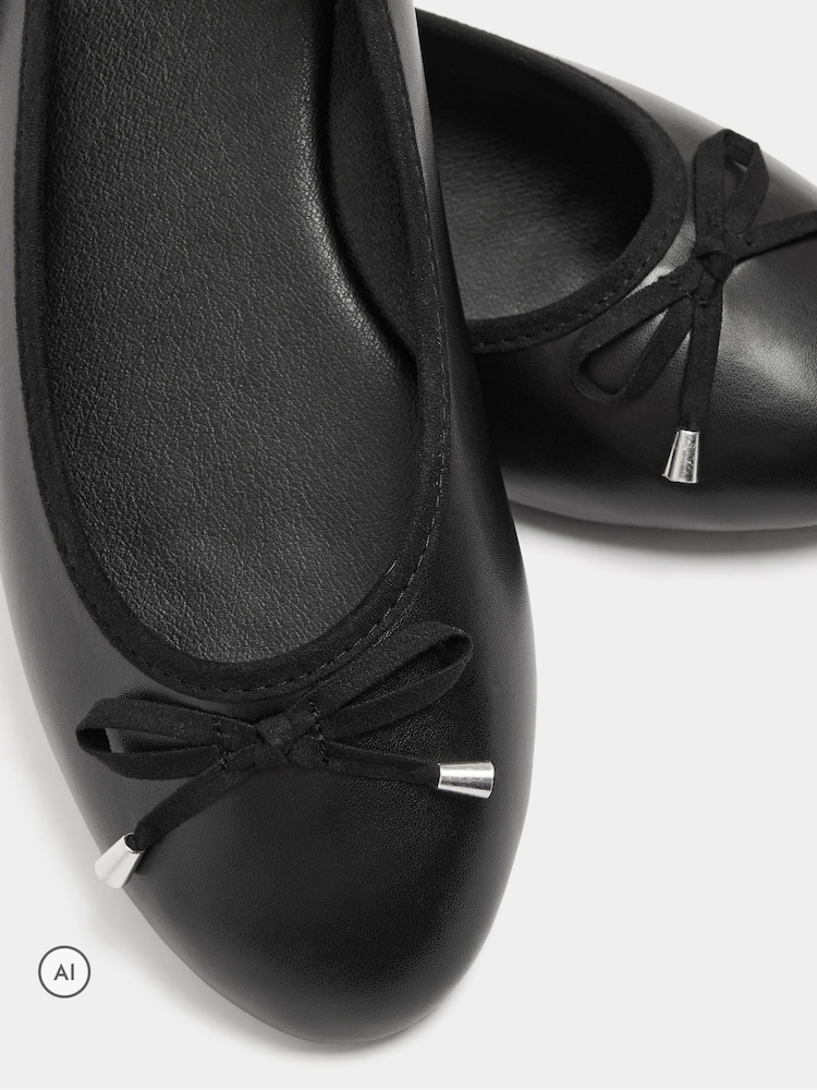 Yours Curve Black Extra Wide Fit Faux Leather Ballet Flats - Image 5 of 5