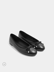 Yours Curve Black Wide Fit Faux Leather Ballet Flats - Image 4 of 5