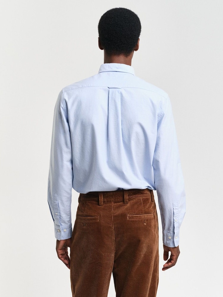 GANT Sky Blue Regular Fit Classic Oxford Logo Shirt - Image 2 of 3 GANT Sky Blue Regular Fit Classic Oxford Logo Shirt - Image 2 of 3