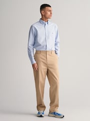 GANT Sky Blue Regular Fit Classic Oxford Logo 100% Cotton Shirt - Image 4 of 7