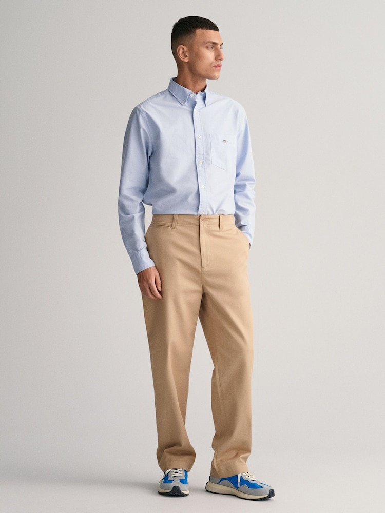 Albastru nuanță cer - GANT Croială clasică Classic Oxford Logo 100% Cotton Cămăși - Image 4 of 7