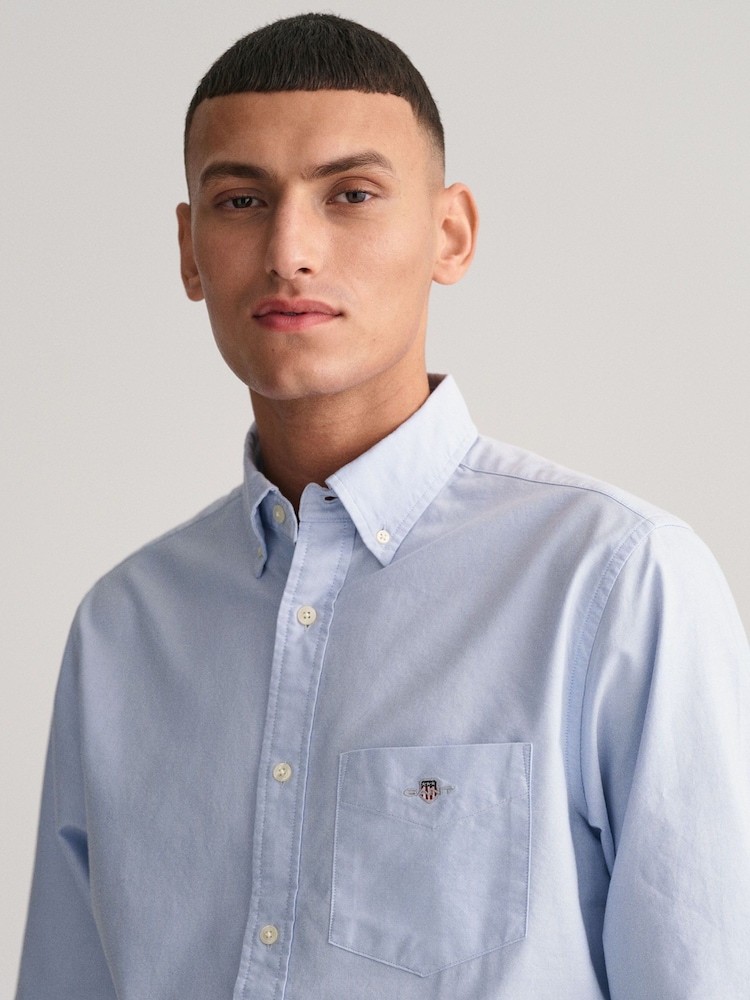 Albastru nuanță cer - GANT Croială clasică Classic Oxford Logo 100% Cotton Cămăși - Image 5 of 7