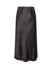 Yours Curve Satin Lace Hem Maxi Skirt - Slika 5 od 6