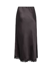 Yours Curve Satin Lace Hem Maxi Skirt - Slika 6 od 6