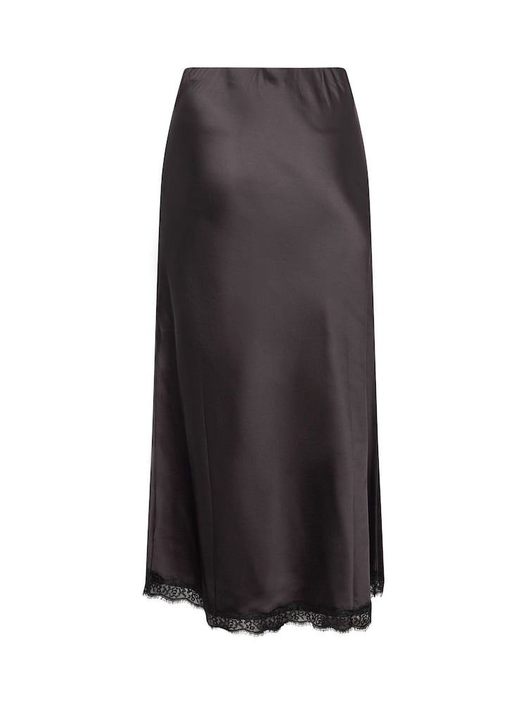 Yours Curve Satin Lace Hem Maxi Skirt - Slika 6 od 6