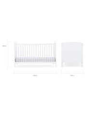 CuddleCo White Juliet Cot Bed with Mother and Baby Rose Gold Sprung Mattress - Image 6 of 7