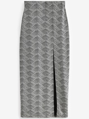 Silver Sparkly Jacquard Pencil Skirt - Image 5 of 6