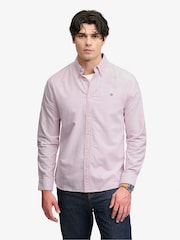 Superdry Light Pink Preppy Oxford Long Sleeve Shirt - Image 1 of 7