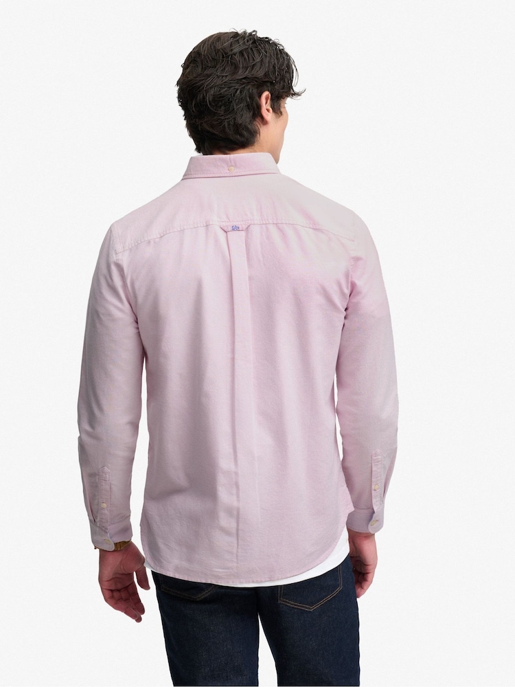 Superdry Light Pink Preppy Oxford Long Sleeve Shirt - Image 2 of 7 Superdry Light Pink Preppy Oxford Long Sleeve Shirt - Image 2 of 7