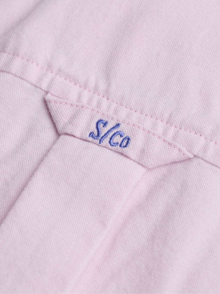 Superdry Light Pink Preppy Oxford Long Sleeve Shirt - Image 7 of 7 Superdry Light Pink Preppy Oxford Long Sleeve Shirt - Image 7 of 7