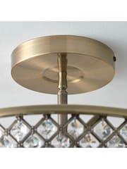 Gallery Home Brass Yoko Flush Ceiling Light - Image 6 of 9