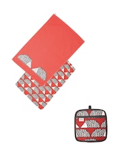 Scion Red Spike Set of 2 Tea Towels & Pot Grab - Image 1 of 1