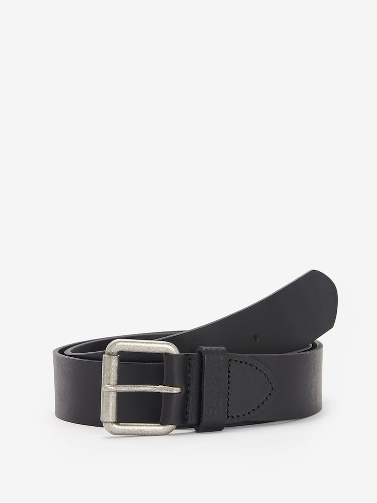 Barbour® Black Matt Leather Belt - Image 1 of 3 Barbour® Black Matt Leather Belt - Image 1 of 3