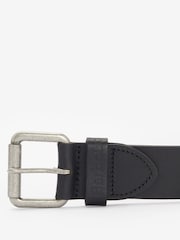Barbour® Black Matt Leather Belt - Image 2 of 3