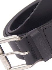Barbour® Black Matt Leather Belt - Image 3 of 3