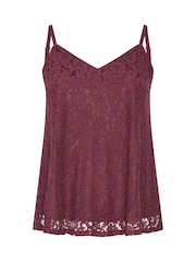 Yours Curve Red Lace Cami Vest Top - Image 5 of 6