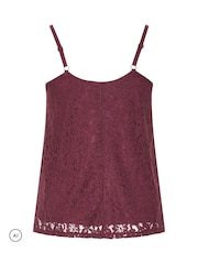 Yours Curve Red Lace Cami Vest Top - Image 6 of 6