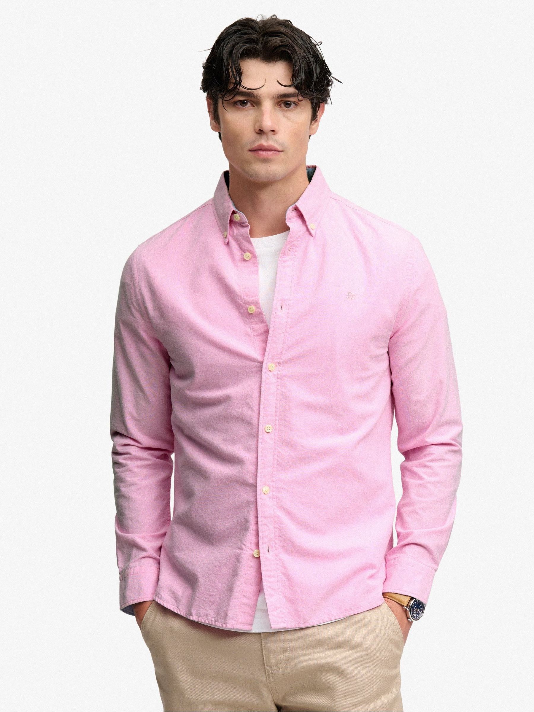 Superdry Bleu Long Sleeve Shirt Oxford Preppy - Image 2