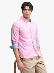 Superdry Pink Preppy Oxford Long Sleeve Shirt - Image 5 of 7