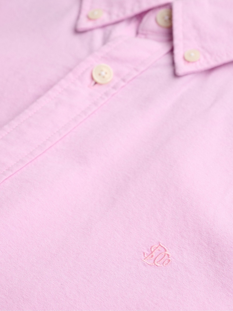 Superdry Pink Preppy Oxford Long Sleeve Shirt - Image 7 of 7 Superdry Pink Preppy Oxford Long Sleeve Shirt - Image 7 of 7
