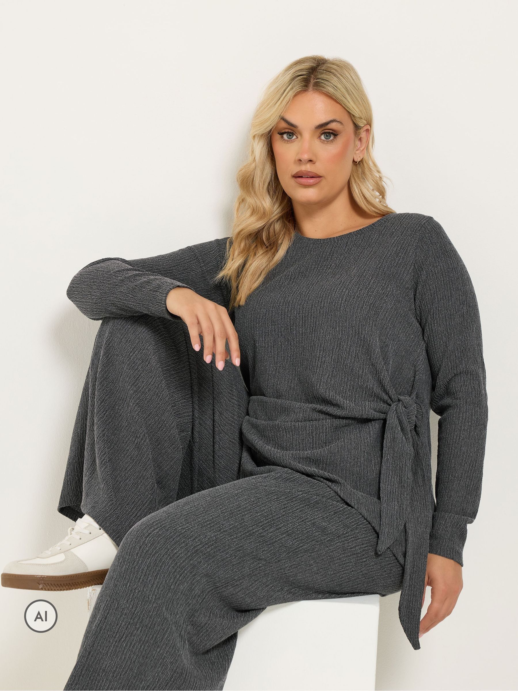 Yours Women's Grey Curve Knot Long Sleeve Top - Image 7