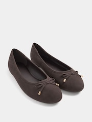 Yours Curve Brown Extra Wide Fit Faux Leather Ballet Flats - Image 4 of 5