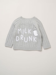 회색 - Rock-A-Bye Baby Boutique Chunky Knitted Embroidered Cardigan - 4의 이미지 1