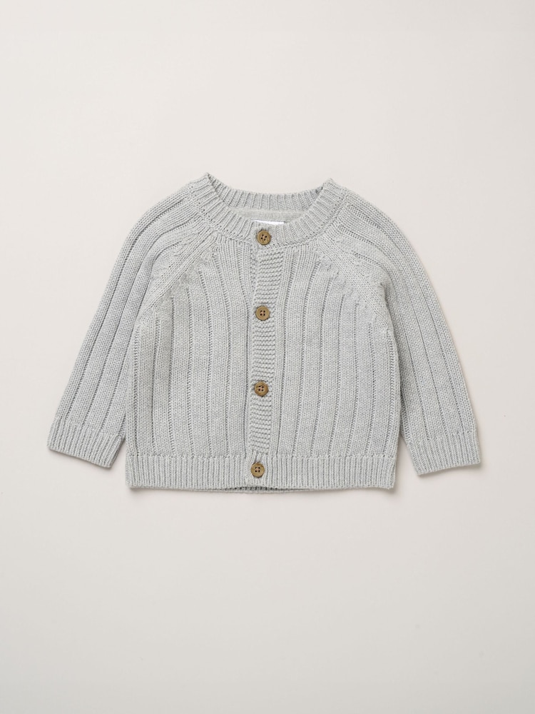 회색 - Rock-A-Bye Baby Boutique Chunky Knitted Embroidered Cardigan - 4의 이미지 2