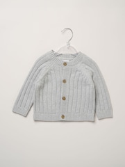 회색 - Rock-A-Bye Baby Boutique Chunky Knitted Embroidered Cardigan - 4의 이미지 3