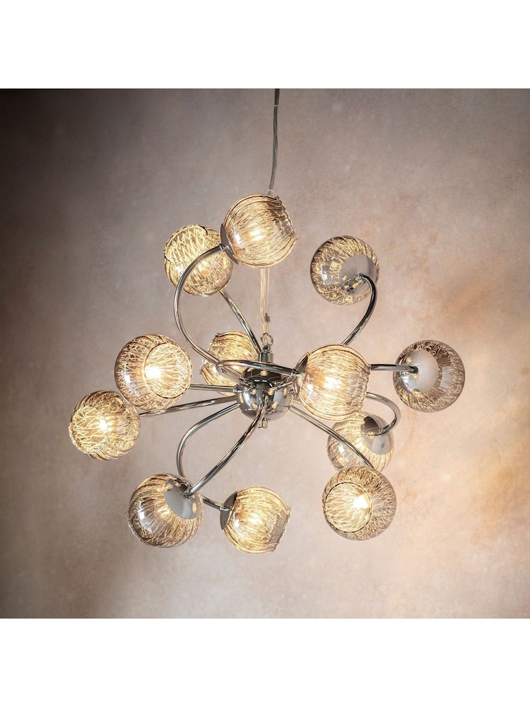 Gallery Home Silver Erin 12 Ceiling Light Pendant - Image 1 of 7