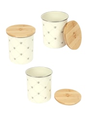 Dexam Set of 3 Cream Bees Knees Tea, Coffee & Sugar Storage Jars - Image 1 of 1