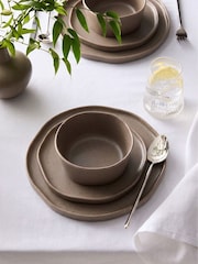 12 Piece Chocolate Brown Lana Dinner Set - Image 1 of 2
