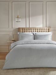 Catherine Lansfield Set of 2 Grey Satin Stripe 100% Cotton Pillowcases - Image 3 of 3